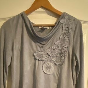 Gorgeous dusty blue suede like top